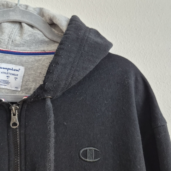 Champion Black Zip-Up Hoodie Size L - Picture 4 of 8